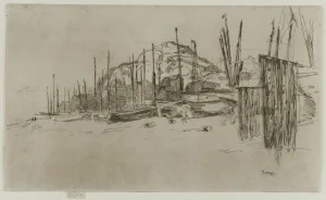 Fishing Boats, Hastings, 1877. Creator: James Abbott McNeill Whistler