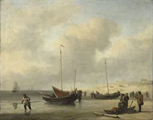 Van De Velde Willem The Younger Prints: Fishing Boats on Shore (The Shore)