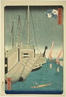 Rissho Prints: Fishing Boats at Tsukuda Island (Tsukudajima gyoshu)