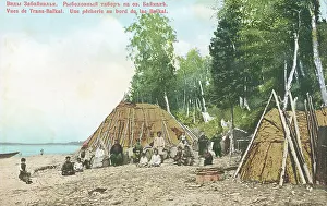 Rift Lake Prints: Fishing camp on Lake Baikal, 1904-1917. Creator: Unknown