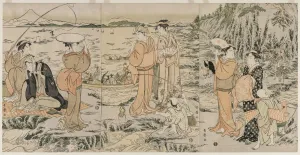 1753 1806 Prints: Fishing on the Chopping Board Rock at Enoshima