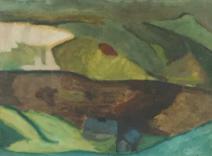 Fishing Cottages by the River. Motif from Granvåg, Faxälven, 1917. Creator: Helmer Osslund