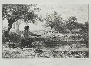 Fishing. Creator: Charles-Emile Jacque (French, 1813-1894)
