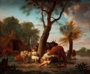 Arcadian Prints: The fishing herdsman, 1664. Creator: Adriaen van de Velde