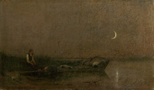 Crescent Moon Prints: Fishing by Moonlight, 1880-1900. Creator: Ladislav Mednyanszky