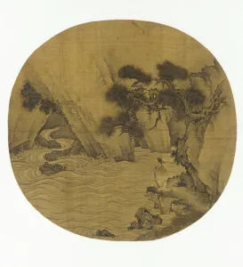 Ming Dynasty Prints: Fishing by a Mountain Torrent, Ming dynasty, 1368-1644. Creator: Unknown