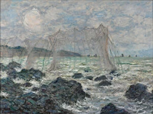 South France Gallery: Fishing nets at Pourville, 1882. Artist: Monet, Claude (1840-1926)