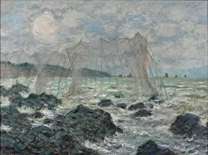 South France Gallery: Fishing nets at Pourville, 1882. Creator: Monet, Claude (1840-1926)