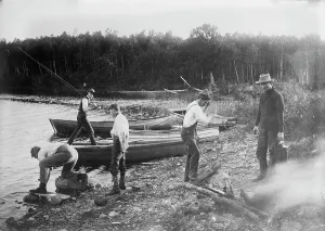 Fishing in New Brunswick -- the Bean Bake, between c1910 and c1915. Creator: Bain News Service