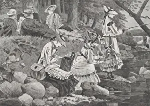 Images Dated 10th November 2020: The Fishing Party (Appletons Journal, Vol. II), October 2, 1869. Creator: John Filmer