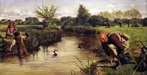 Crouching Prints: Fishing by Proxy, 1874. Creator: James Clarke Hook