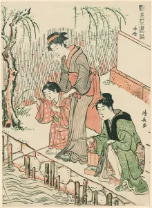 Excited Prints: Fishing, from the series A Set of Ten Beauties in Flowerlike Styles