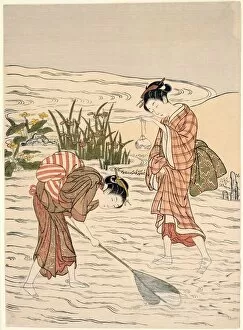 Bending Forwards Gallery: Fishing in Shallow Water, c. 1767 / 68. Creator: Suzuki Harunobu