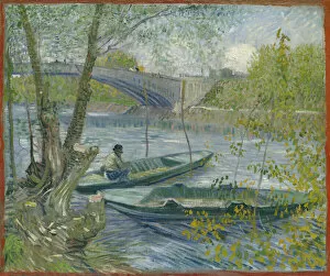 Seine Gallery: Fishing in Spring, the Pont de Clichy (Asnières), 1887. Creator: Vincent van Gogh