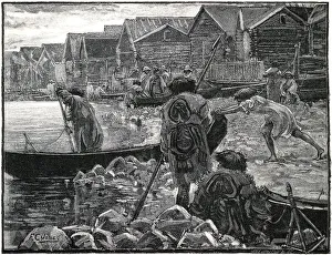 Whitney Prints: Fishing among the Thlinkits in Alaska, 1882. Artist: J Whitney