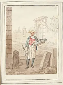 Locals Prints: Fishmonger of Rome, leaf from A Collection of Dresses by David Allan Mostly from Nature