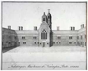 Almshouse Gallery: Fishmongers Almshouses at St Peters Hospital, Newington Butts, Southwark, London, c1750