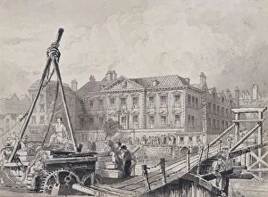 Fishmongers Company Prints: Fishmongers Hall from north east, London, c1835. Artist: John Woods