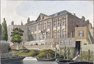 Fishmongers Company Prints: Fishmongers Hall from the River Thames, London, c1810. Artist: George Shepherd