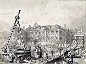Fishmongers Company Prints: Fishmongers Hall, Thames Street, London, c1827. Artist: William Henry Bartlett
