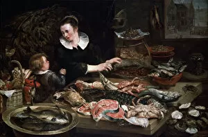 Assistant Collection: A Fishmongers Shop, c1616-1618. Artist: Frans Snyders