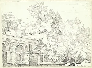 Vien Joseph Marie I Prints: The Fishpond at Villa Madama, 1746/1749. Creator: Joseph-Marie Vien the Elder