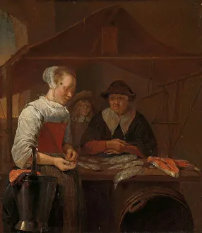 Brekelenkam Quiringh Van Prints: The fishwife, 1650-1670. Creator: Gerritsz Quiringh van Brekelenkam