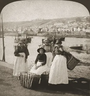 Fisherfolk Prints: Fishwives at Newlyn, Cornwall, 1900. Creator: Works and Sun Sculpture Studios