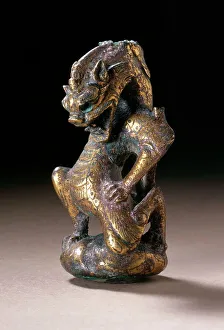 Mould Prints: Fitting (Shi) in the Form of a Chimera (Bixie), between 317 and 581. Creator: Unknown