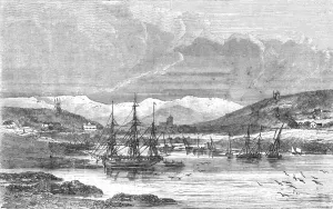 Icelandic Prints: The Fjord of Reykjavik; An Icelanders Notes on Iceland, 1875. Creator: Unknown
