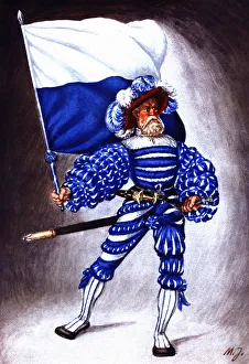 Canton Prints: Flag bearer from the canton of Lucerna, c