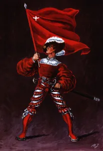 Canton Prints: Flag bearer from the canton of Schwytz, c