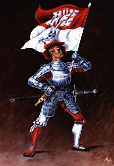 Canton Prints: Flag bearer from the canton of Unterwald, c
