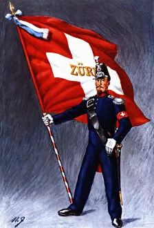 Zurich Gallery: Flag bearer from the canton of Zurich, c