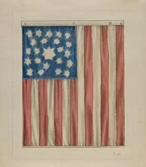 Watercolour And Graphite On Paperboard Collection: Flag, c. 1936. Creator: Joseph Sudek