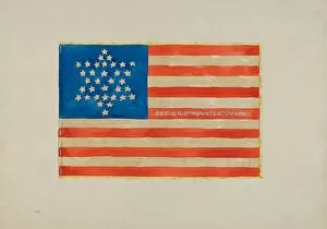 Star Shaped Gallery: Flag: Civil War, c. 1936. Creator: Edward Grant
