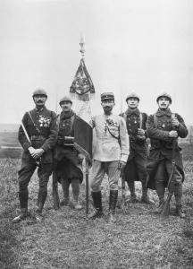 The flag of the Regiment de Marche, of The French Foreign Legion, c1914-1918 The flag of the Regiment de Marche, of The French Foreign Legion, c1914-1918