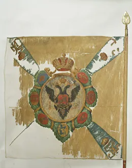 Lifeguards Prints: Flag of the Semenovsky Life-Guards Regiment, 1762. Artist: Flags, Banners and Standards