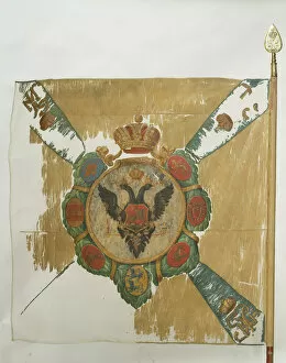 Russian Imperial Guard Collection: Flag of the Semenovsky Life-Guards Regiment, 1762. Artist: Flags, Banners and Standards
