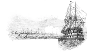 Sandbank Prints: The Flag-Ship Ocean, saluting the Royal Squadron, at the Nore, 1844