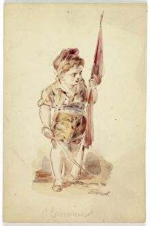 Pen And Ink Drawing Collection: Flagbearer, n.d. Creator: Dupenvant