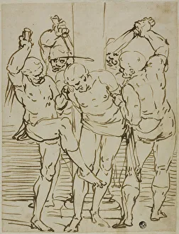 Cambiaci Luca Prints: Flagellation of Christ, 1570/90. Creator: School of Luca Cambiaso Italian, 1527-1586