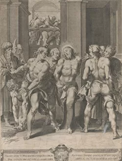The Flagellation of Christ, with floggers on either side
