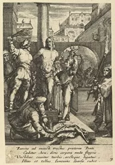Goltzius Hendrik Gallery: The Flagellation of Christ, from The Passion of Christ, mid 17th century