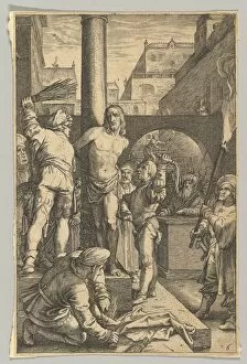 Goltzius Hendrik Gallery: The Flagellation, from The Passion of Christ, ca. 1623. Creator: Ludovicus Siceram