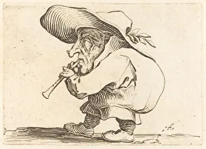 Piper Prints: The Flageolet Player, c. 1622. Creator: Jacques Callot