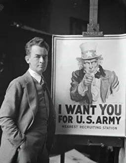 Uncle Sam Prints: Flagg, Montgomery, Mr. portrait photograph, between 1917 and 1921. Creator: Arnold Genthe