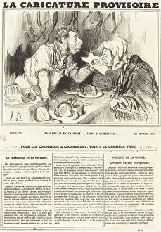 Butcher Prints: On flaire la marchandise... avant de la mecaniser!... 1839. Creator: Honore Daumier