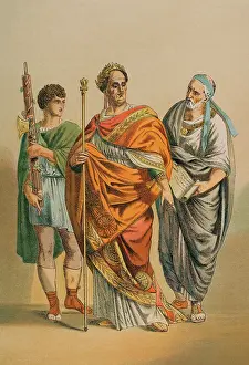 1882 Prints: Flamen and his assistants, Ancient Rome, 1882. Creator: Unknown