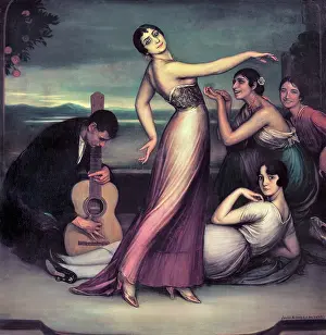 Dancers Prints: Flamenco songs and dances, 1917. Creator: Romero de Torres, Julio (1874-1930)